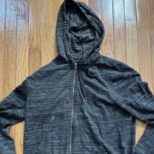 Public Opinion mens black sweatshirt hoodie size small full zip